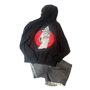 Sketchy Tank Lurking Class Black and Red Geisha Hoodie sz Small